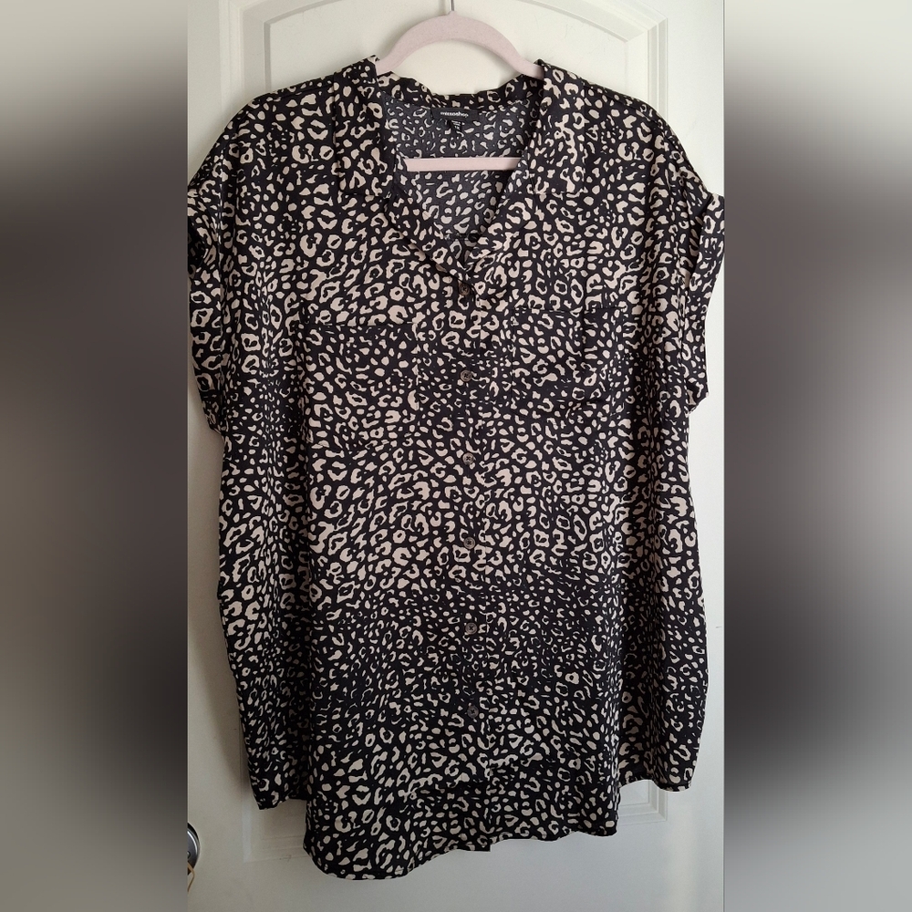 Mittoshop‎ animal print patern womens blouse size 1X Boho Lighweight Sku Ab